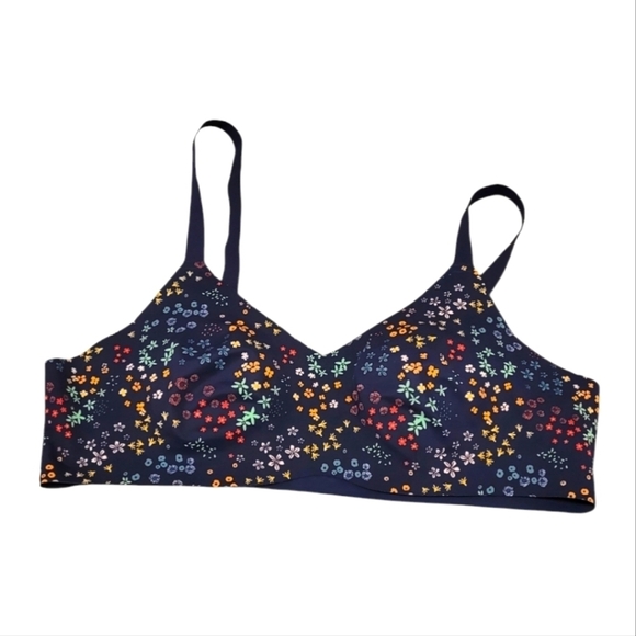 Knix Women's Navy Colorful Floral Padded Bra Size 2 - Picture 1 of 5
